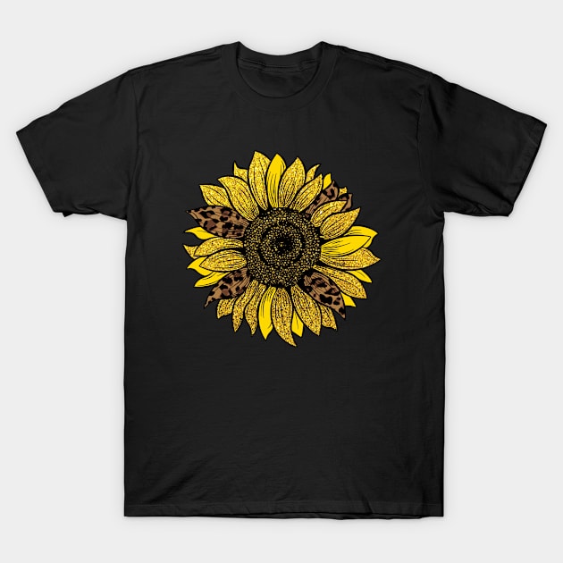 leopard sunflower T-Shirt by Samphelinshop